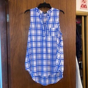 Blue and white Paper Moon summer top